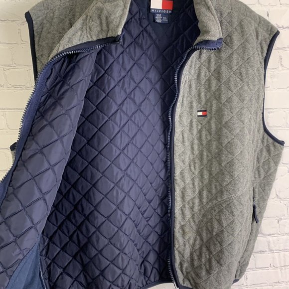 Vintage Tommy Hilfiger Quilted Vest Size XXL Gray 1990s Logo - Picture 5 of 10